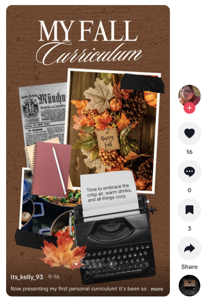 personal curriculum - fall edition